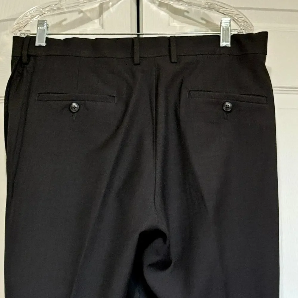 Haggar E-CLO Stria Classic Fit men’s dress slacks 34 x 29 dark charcoal gray.  1